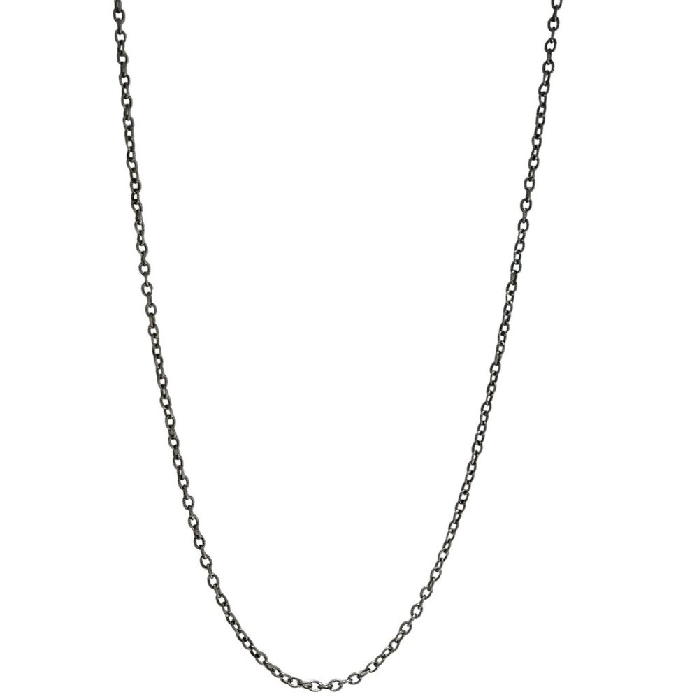 Vintage Silver Tone Chain Link Chunky Necklace Antique Finish Jewelry Women